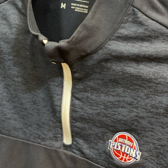 Navy Detroit Pistons Adidas 1/4 Zip Pullover - Picture 2 of 4